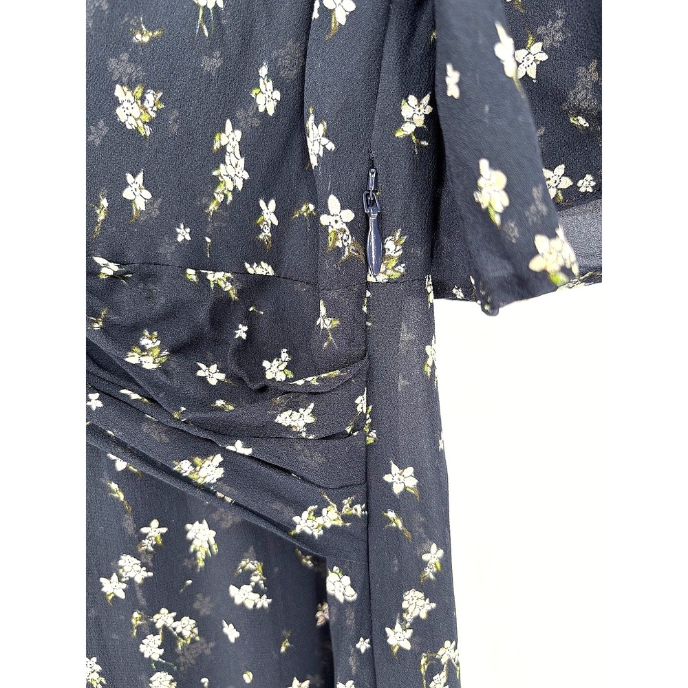 Rag & Bone Tamar Floral Maxi Dress Midnight Blue Chiffon Boho Romantic Ethereal - Picture 4 of 12